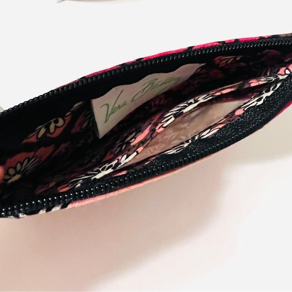 VERA BRADLEY Coin Purse Zip ID Case Pink Red Brown Floral - Picture 5 of 7